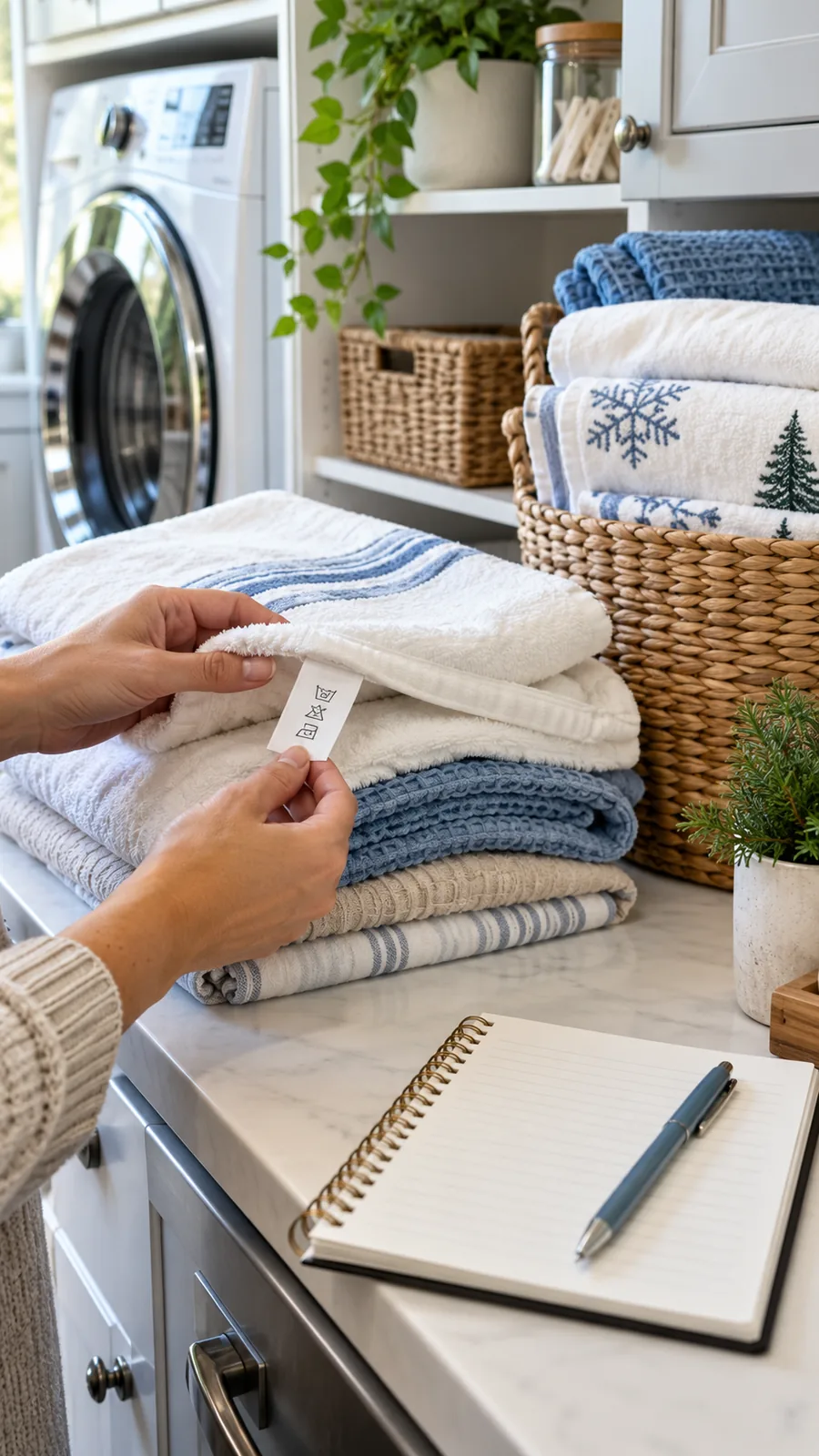 A Care-Label Sorting Card shown for small laundry area organization ideas