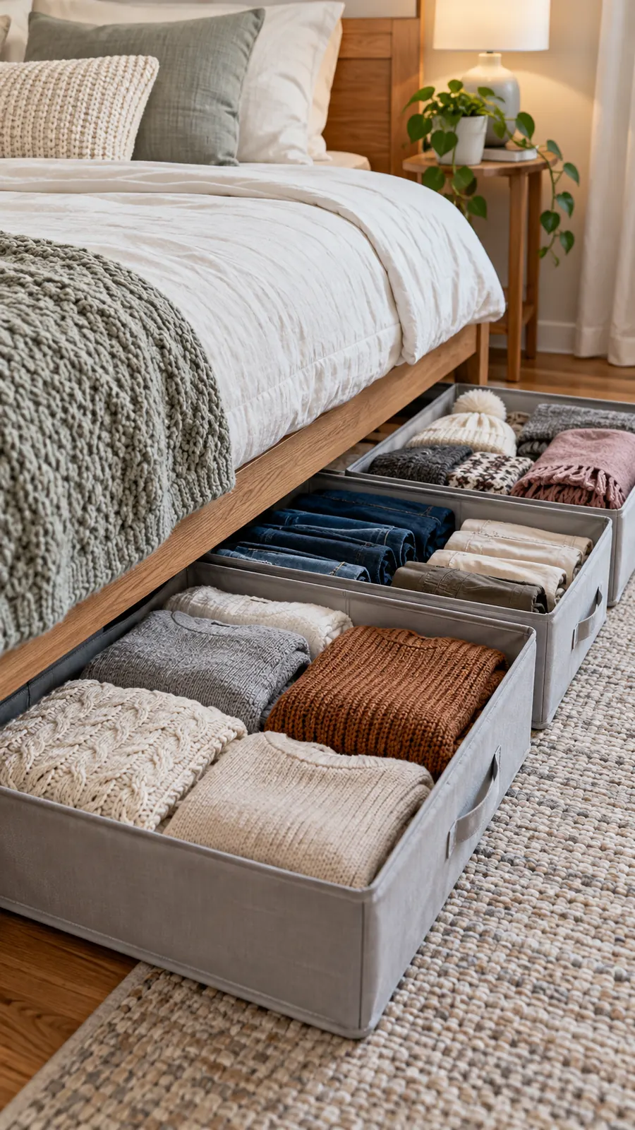 Seasonal Clothing by Category shown for under bed storage ideas small bedroom