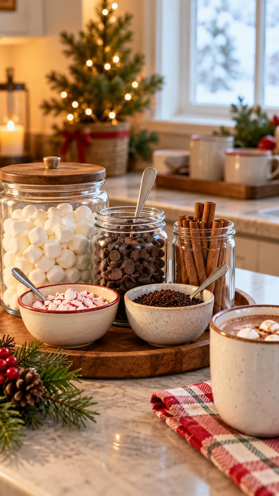 A Small Topping Selection shown for hot cocoa bar ideas small space