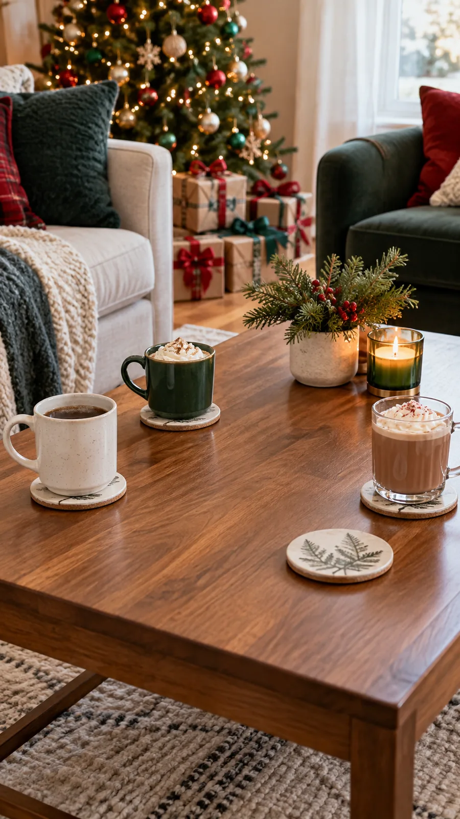 A Clear Cup Surface shown for Christmas gift opening setup small home