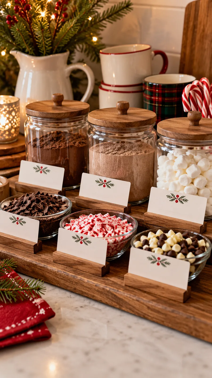 An Ingredient-Information Card shown for hot cocoa bar ideas small space