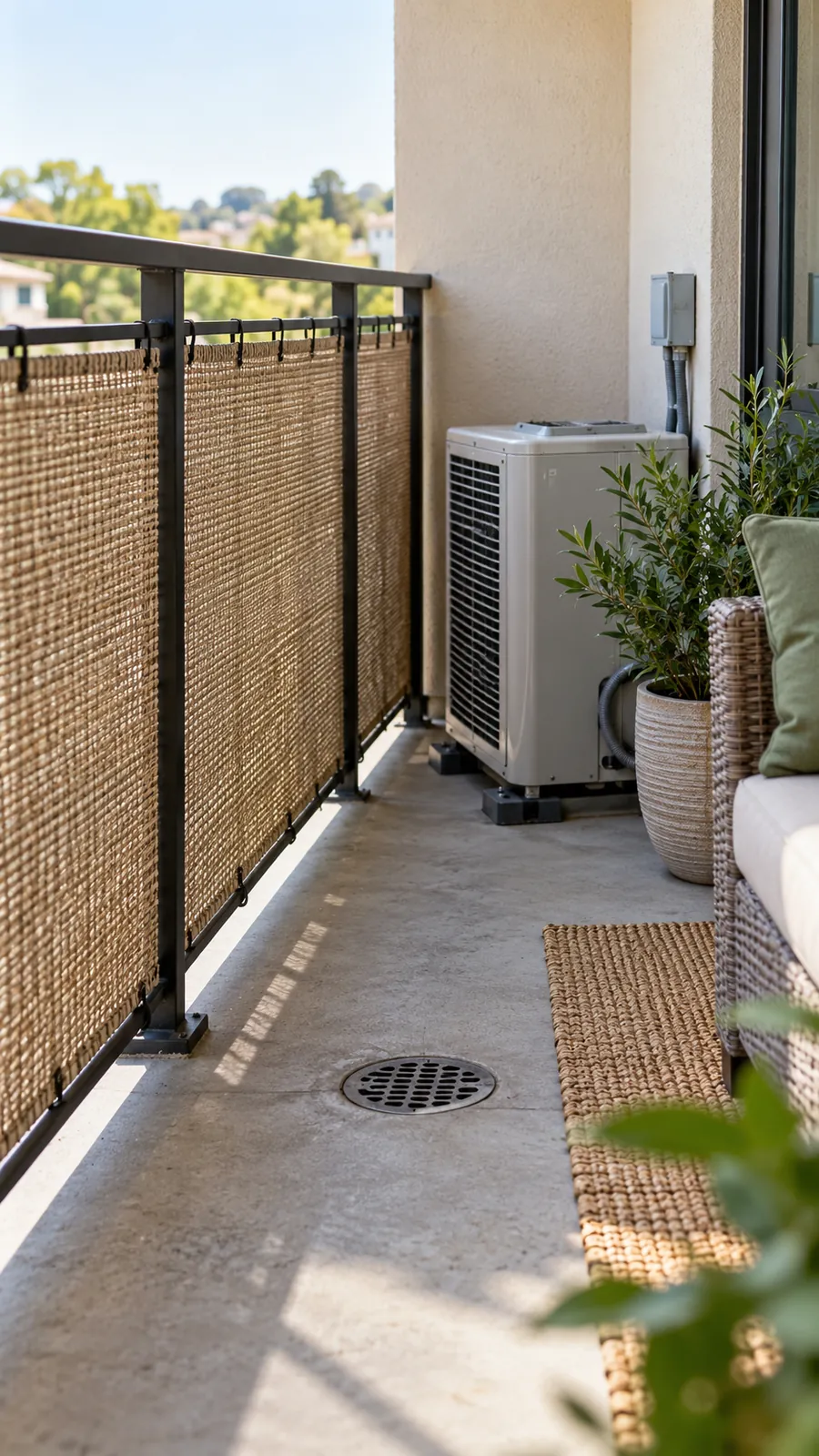 Drainage and Vent Access shown for balcony privacy screen ideas