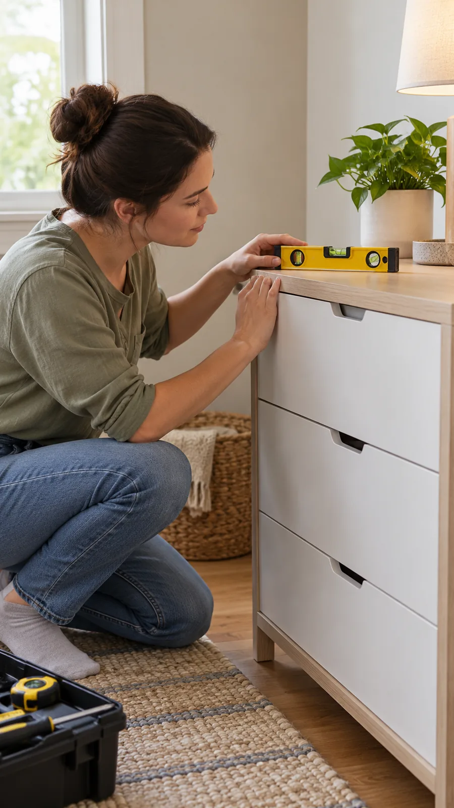 A Small Level shown for tools for furniture assembly