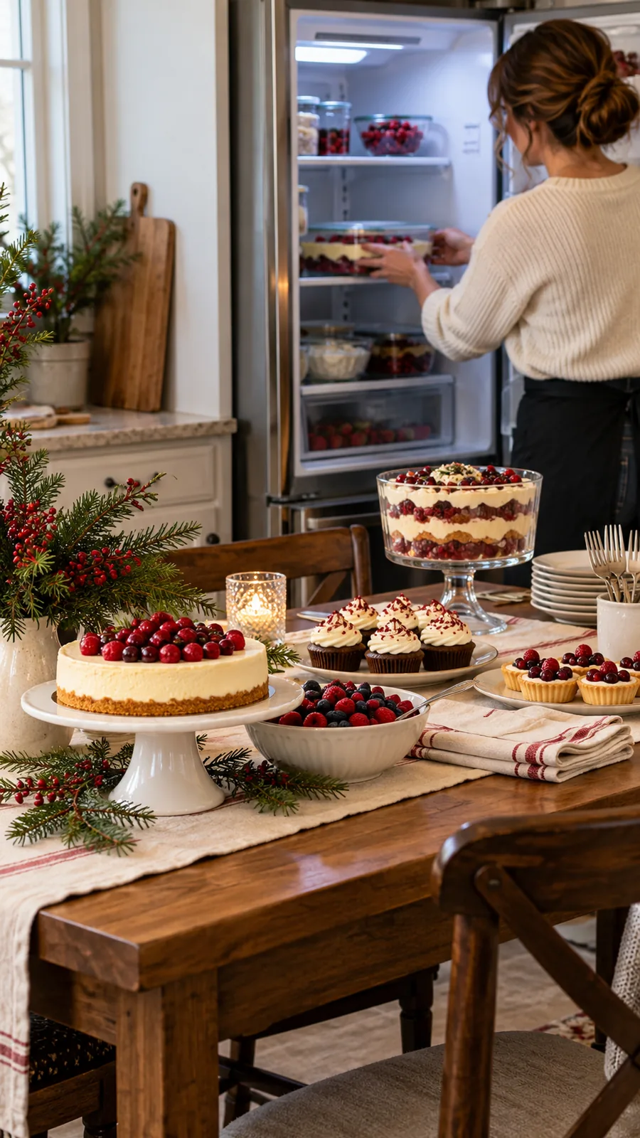 A Refrigerated Refill Plan shown for holiday dessert table ideas small space