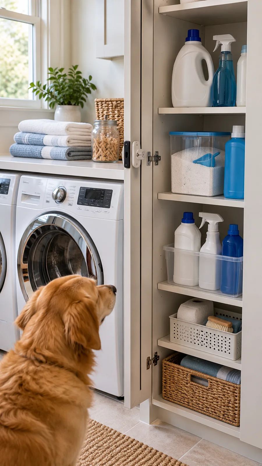 A Secure Supply Zone shown for small laundry area organization ideas