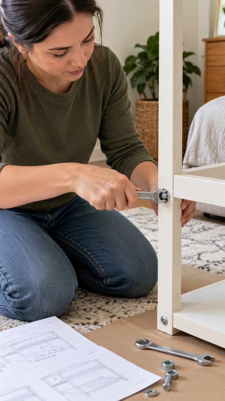 An Appropriate Manual Wrench shown for tools for furniture assembly