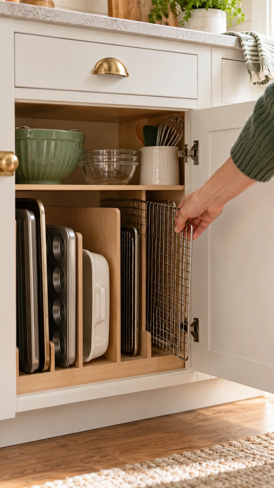 A Cooling-Rack Slot shown for kitchen cabinet organization holiday baking