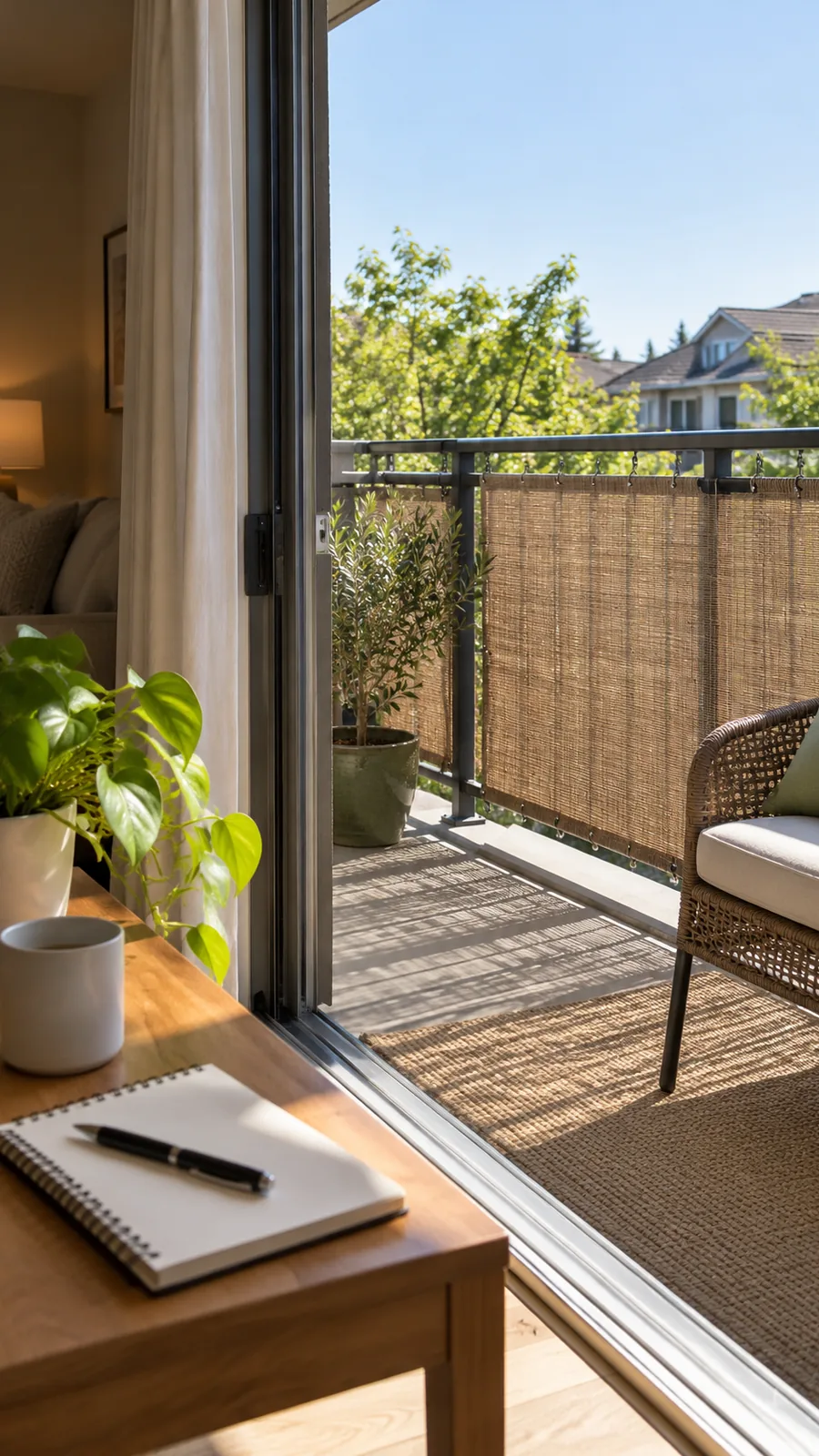 A Daylight Check shown for balcony privacy screen ideas