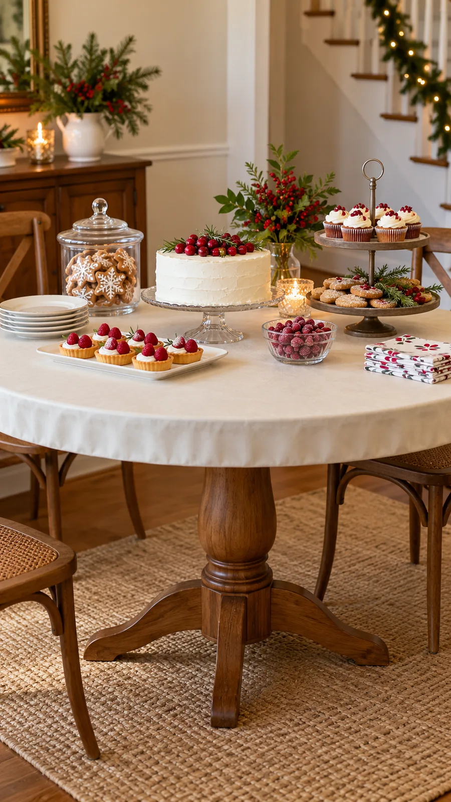 A Protective Table Base shown for holiday dessert table ideas small space