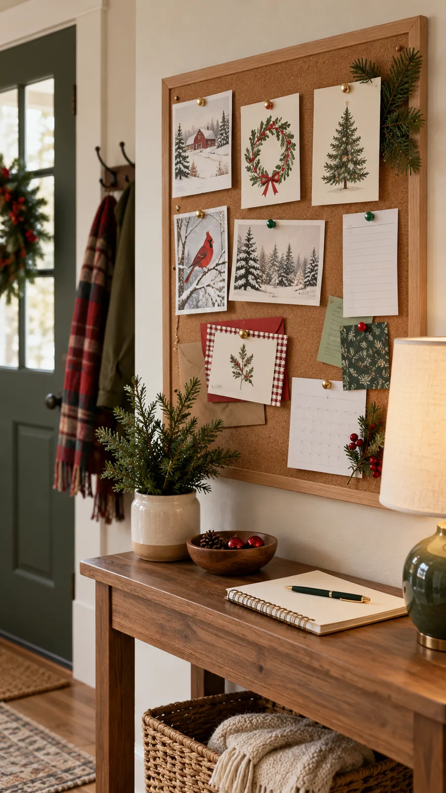 A Secure Noticeboard Section shown for Christmas card display ideas small home