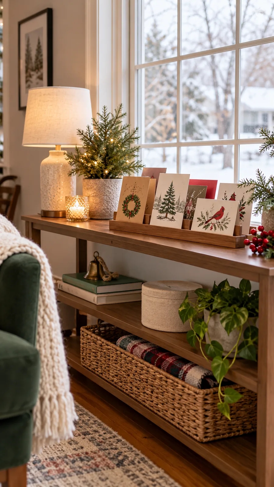 A Window-Side Interior Display shown for Christmas card display ideas small home
