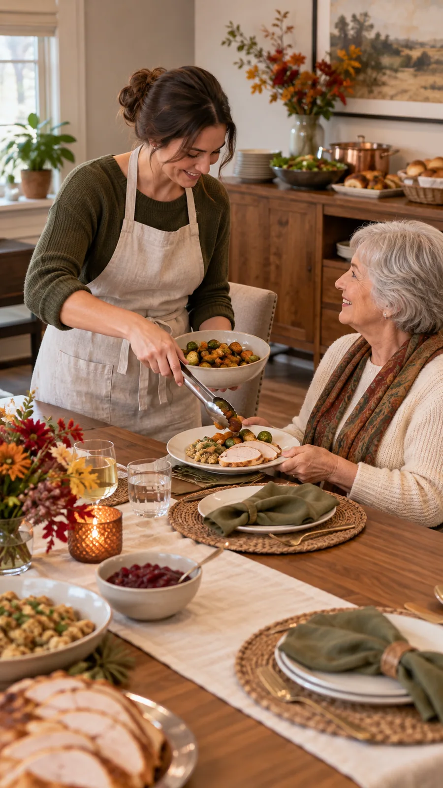 An Accessible Serving Option shown for Thanksgiving buffet setup ideas