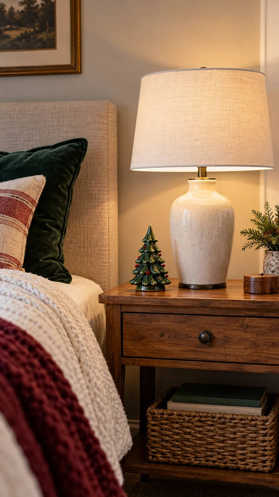 An Existing Lamp with a New Neighbor shown for Christmas bedroom decor small room