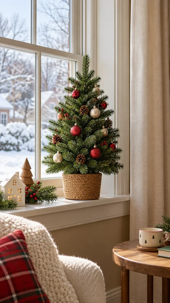 A Small Potted Faux Tree