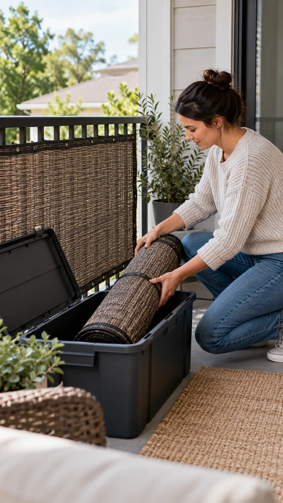 A Weather-Removal Plan shown for balcony privacy screen ideas