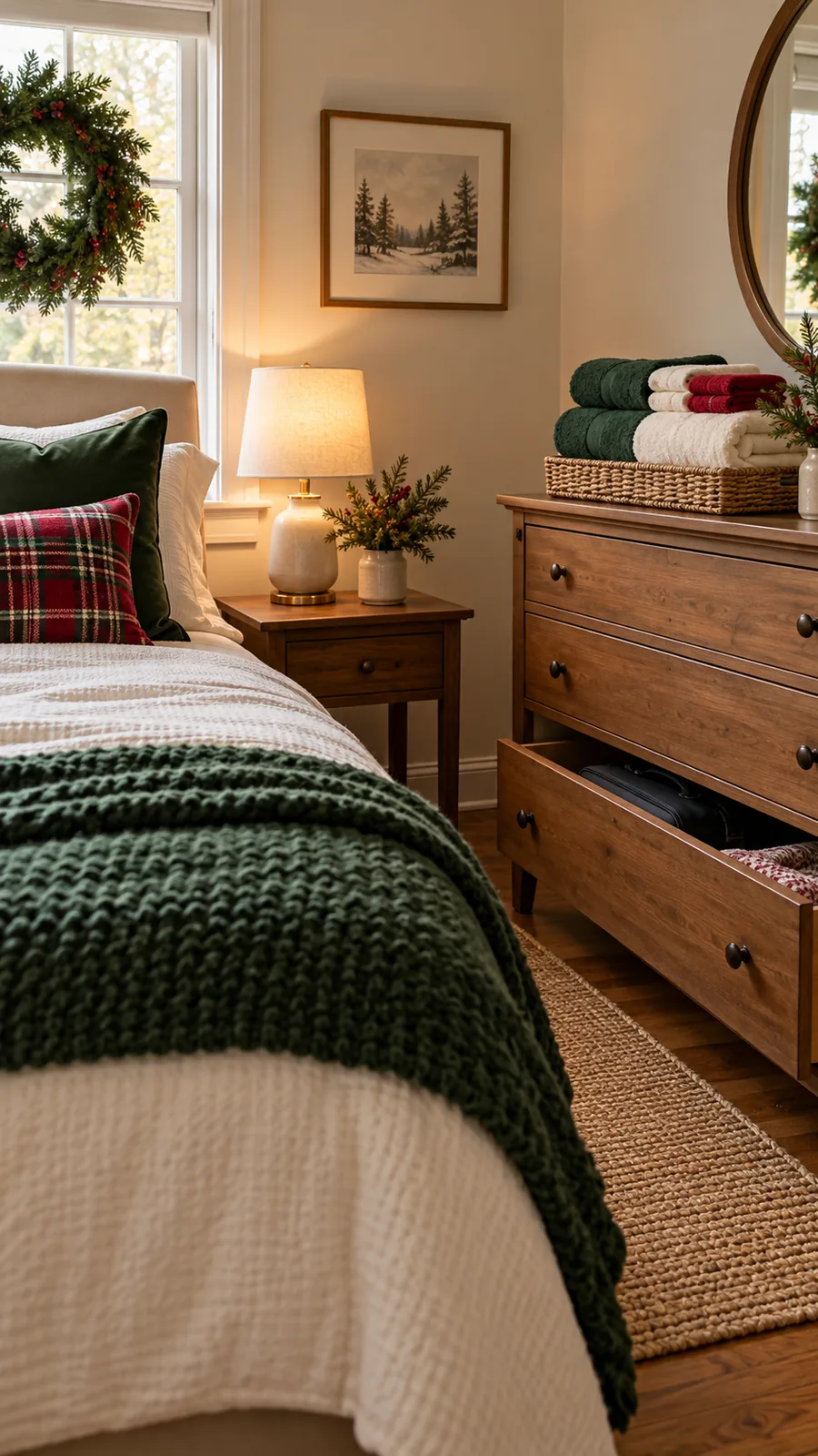 A Guest Towel Color Repeat shown for Christmas bedroom decor small room
