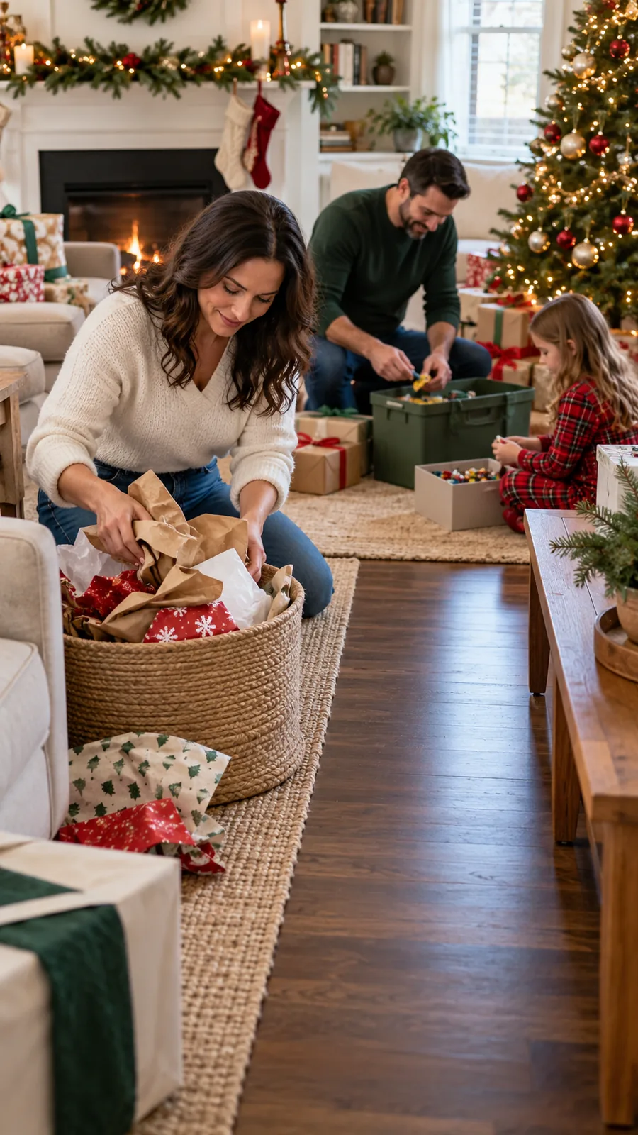 A Short Between-Rounds Reset shown for Christmas gift opening setup small home